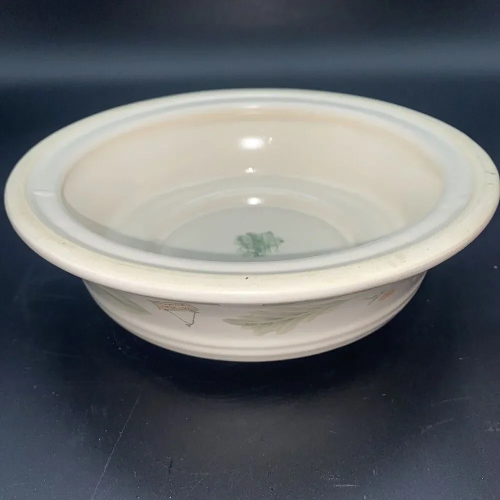 Pfaltzgraff Naturewood Hurricane Candle Bottom Piece No Glass- Replacement Piece